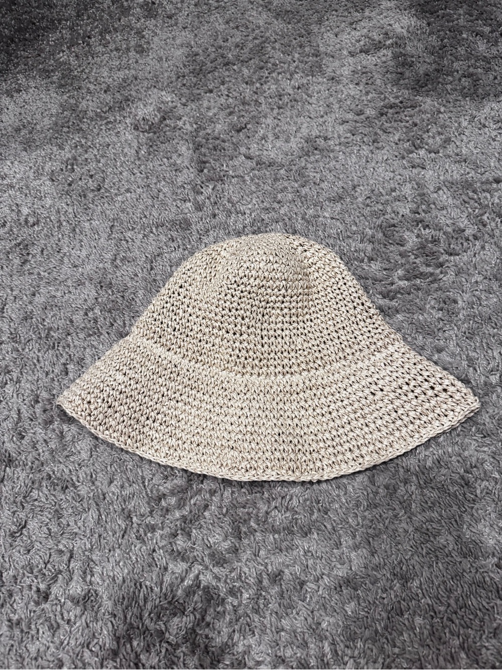 H&M Neutral Beige Crochet Bucket Hat